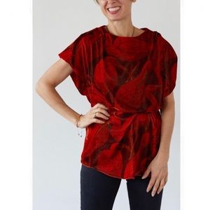 NWT WHIT Drape Top Ibis in Crimson